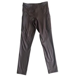 Zyia Leggings Brown Shine Size 6 8‎